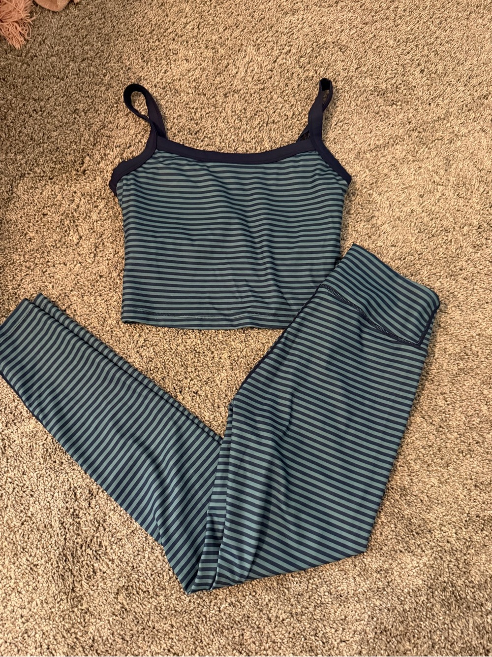 Matching Striped Blue Tank & leggings